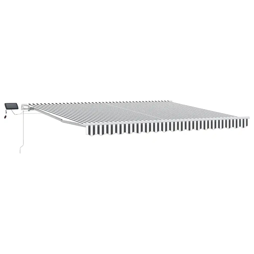 Tenda Retrattile Manuale con LED Antracite e Bianco 400x300 cm
