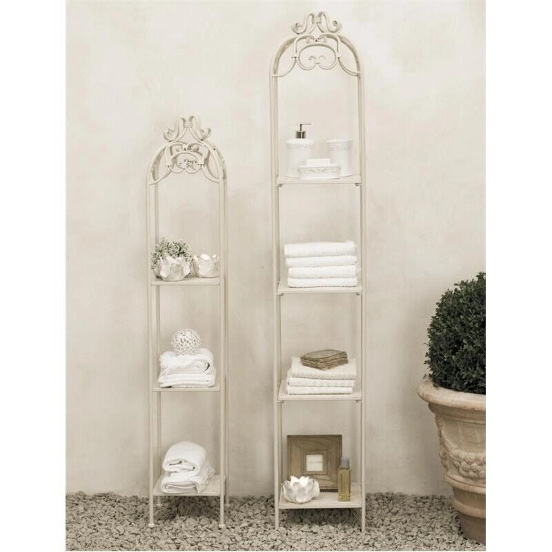 SET DI 2 SCAFFALI DORIANE IN COLORE BIANCO ANTICO