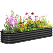 Letto da giardino rialzato modulare ¨C zephmum ¨C acciaio grigio 195x62x30