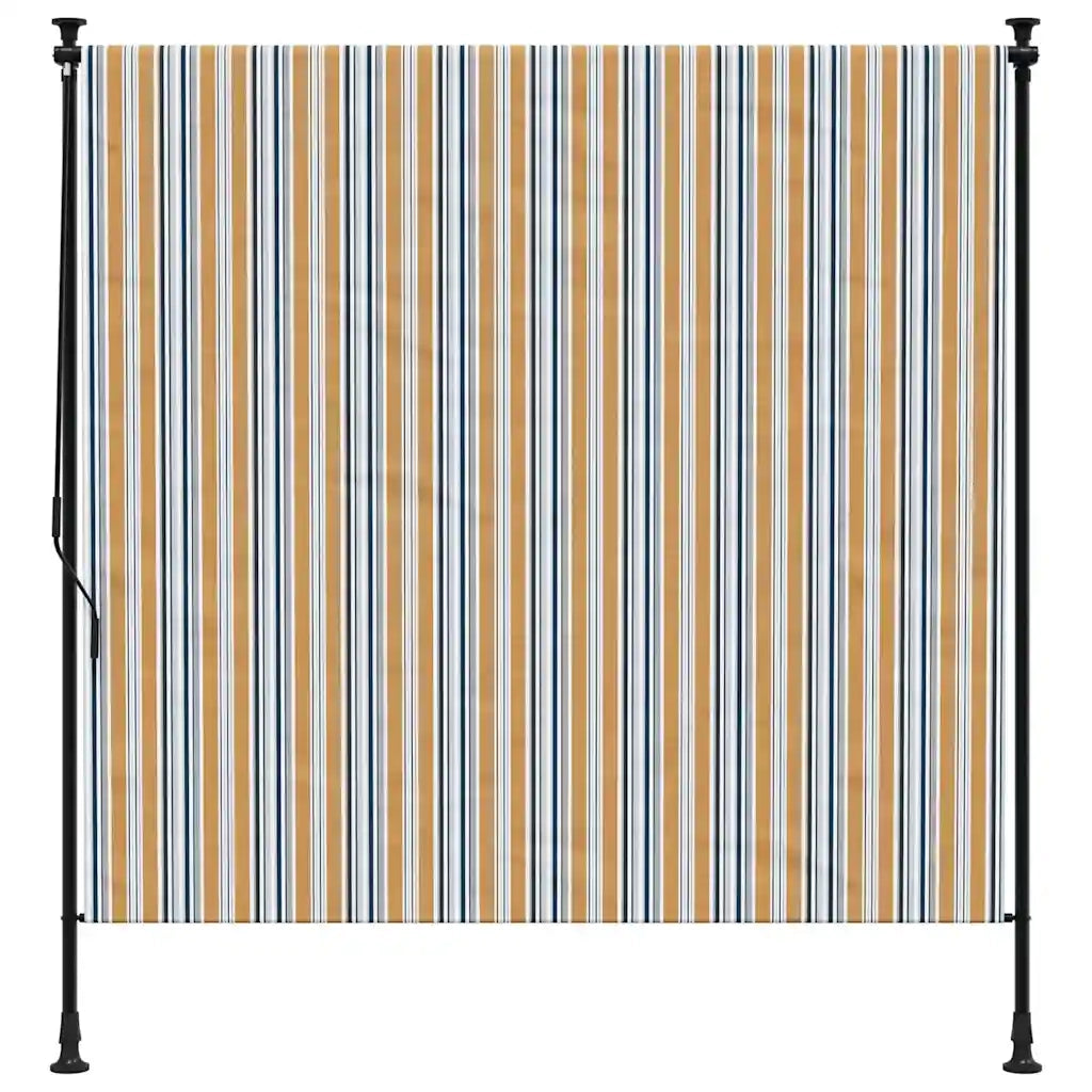 Tenda a rullo | Tenda avvolgibile Esterno Gialla e Bianca 150x270cm Tessuto Acciaio