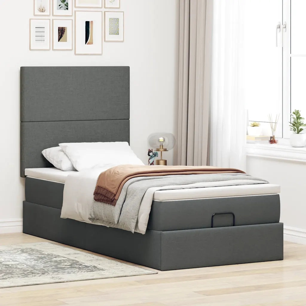 Struttura Letto Pouf con Materasso 90x190 cm in Tessuto 3313037