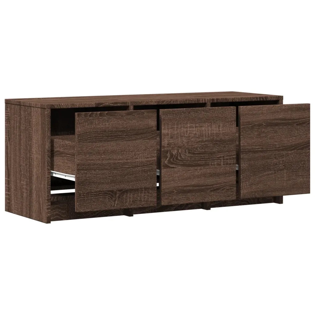 Mobile Porta TV con LED Rovere Marrone 97x34x40 cm Truciolato