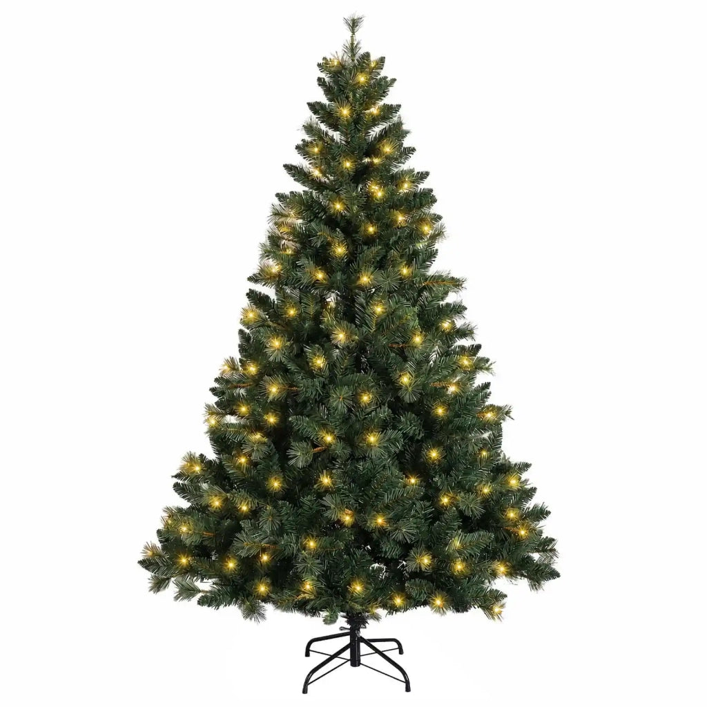 Albero di Natale Artificiale con Rami Pieghevoli 120 cm 150 LED 3465481