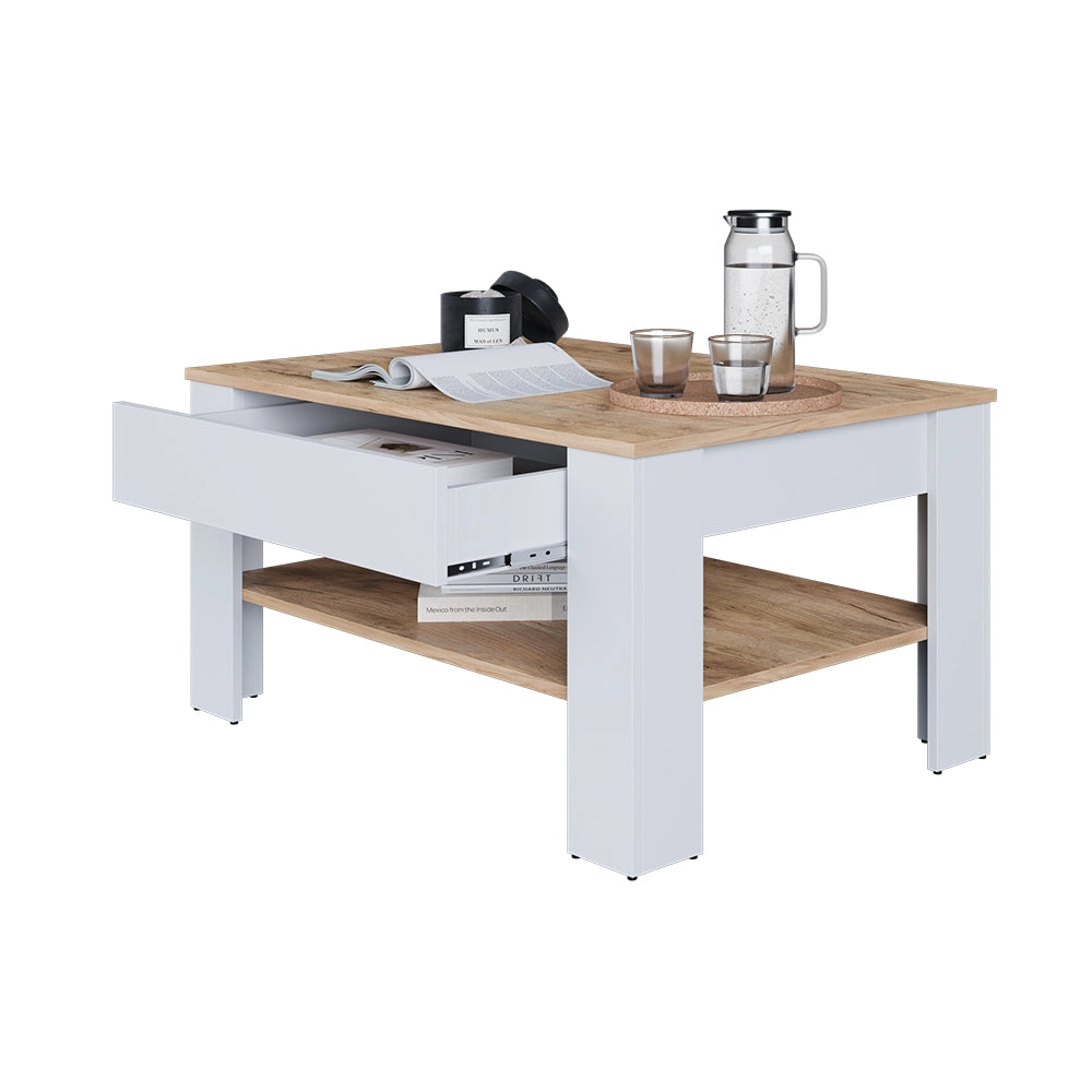 Vicco Tavolino Rovere bianco/dorato 92.2 x 65 cm
