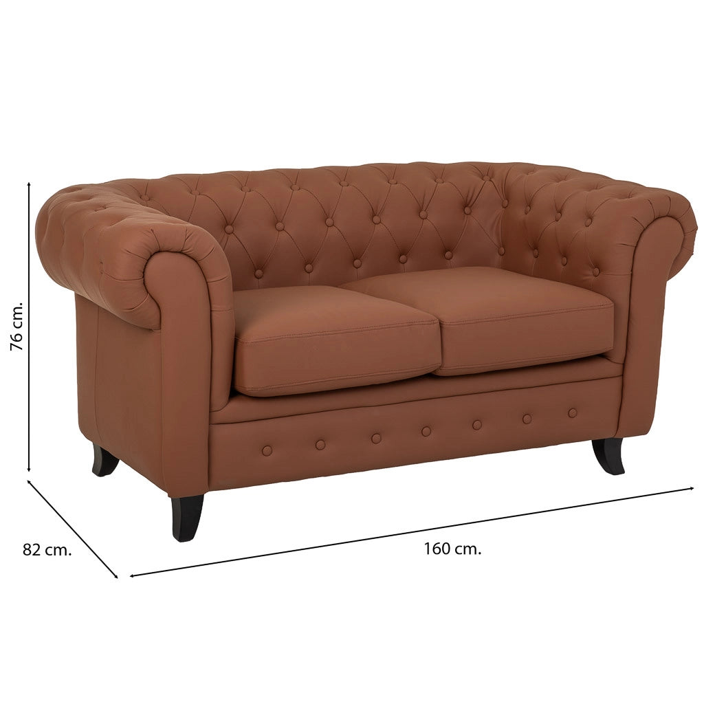 Divano in mousse color moka 160x82x76h cm