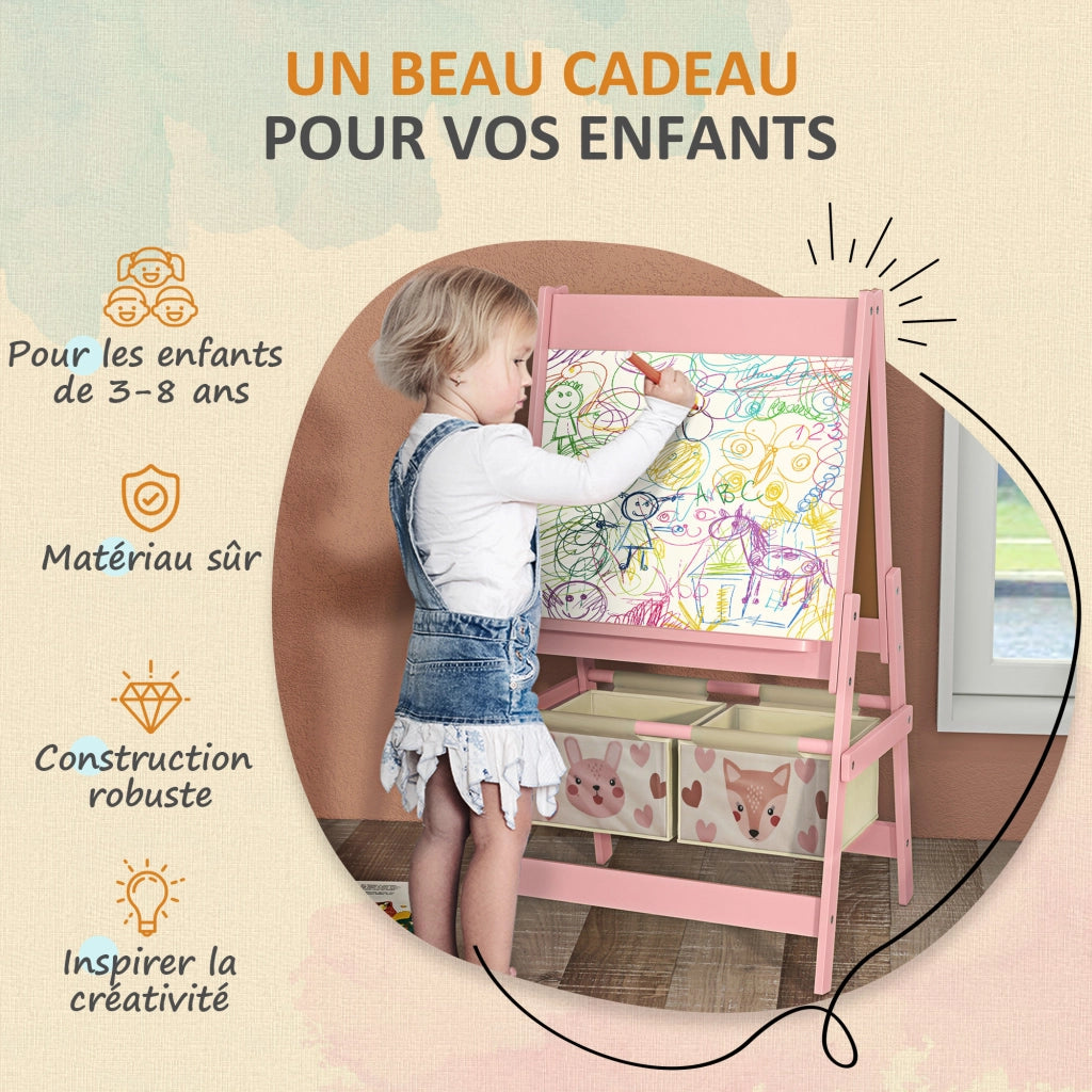 Casetta con lavagna e cestini ¨C zephmum ¨C 54x46.5x93 cm rosa