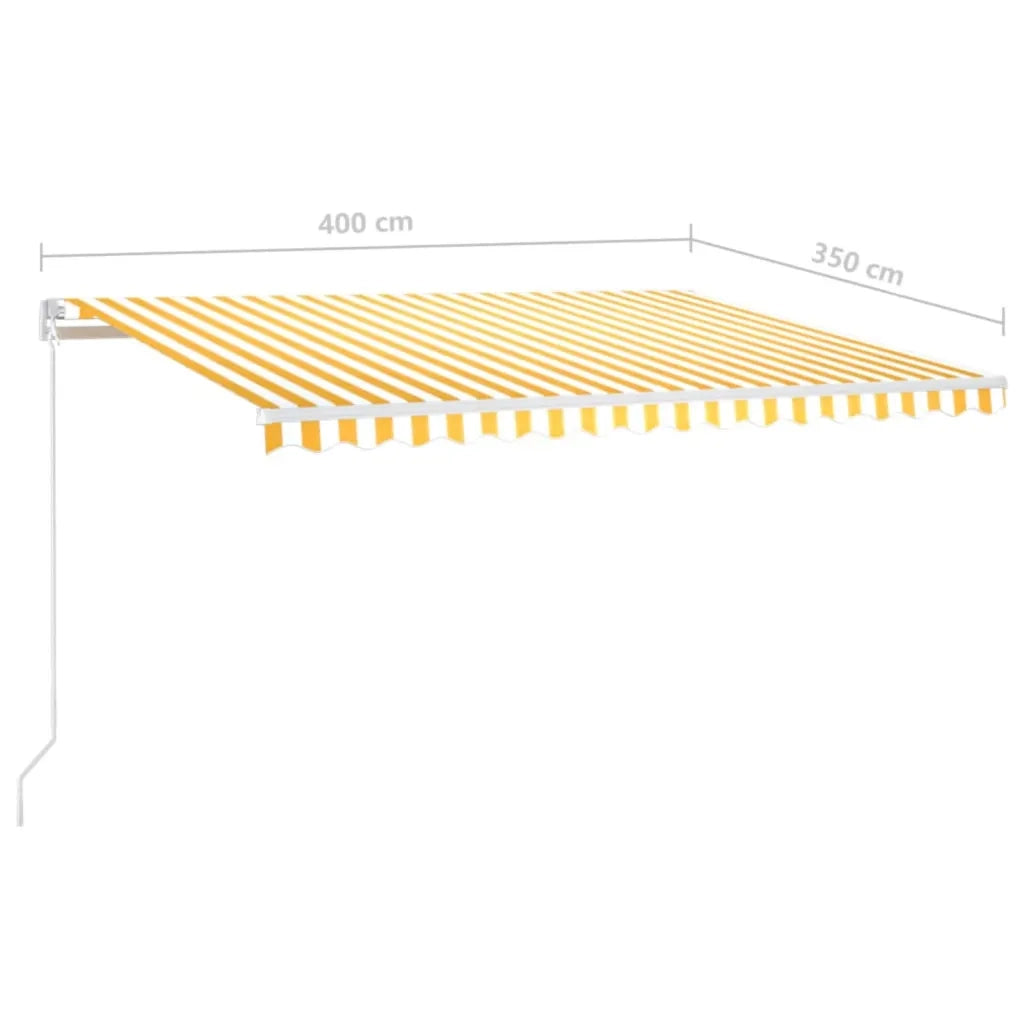 Tenda da Sole Retrattile Manuale 400x350 cm Gialla e Bianca cod mxl 41243