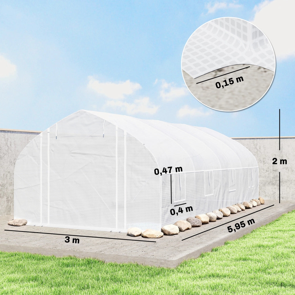 Serra Tunnel 6x3x2 m ¨C zephmum ¨C Bianco con Malla Anti UV