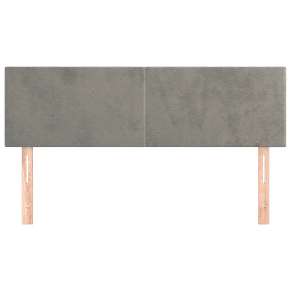 Testiera Grigio Chiaro 144x5x78/88 cm in Velluto 345798