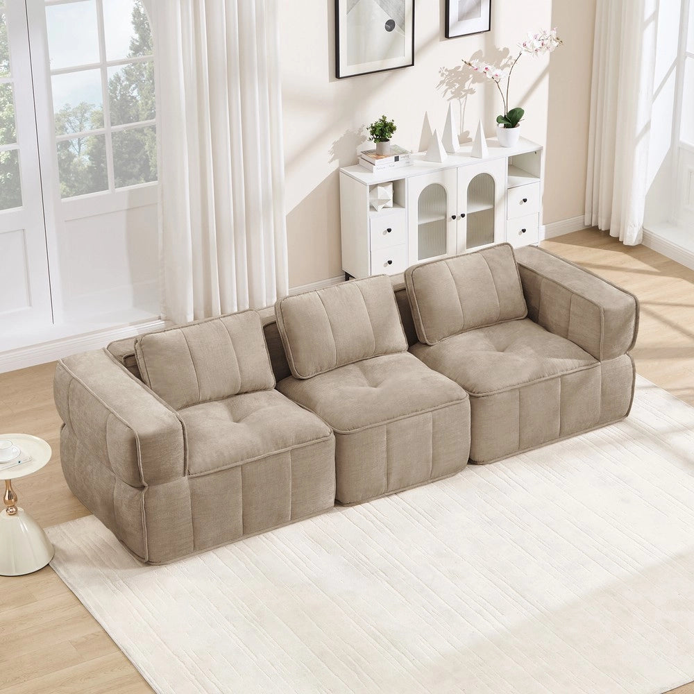 Divano 3 posti ¨C Minimal ¨C tessuto beige 220x90x85