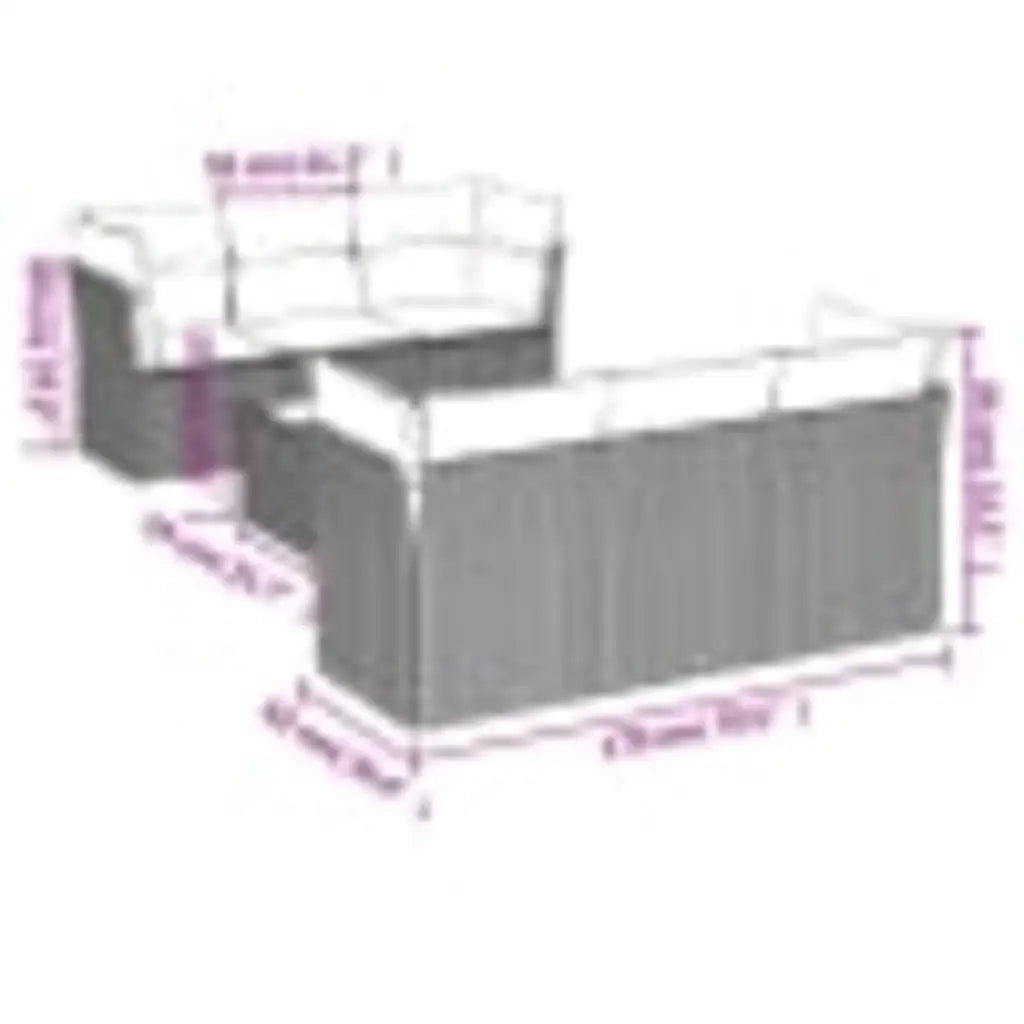 Set Divani da Giardino 7pz con Cuscini Grigio Chiaro Polyrattan