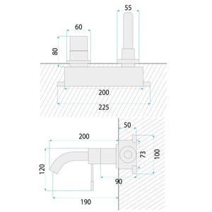 Rubinetto Da Incasso Rea Lungo Diamond Copper + Box