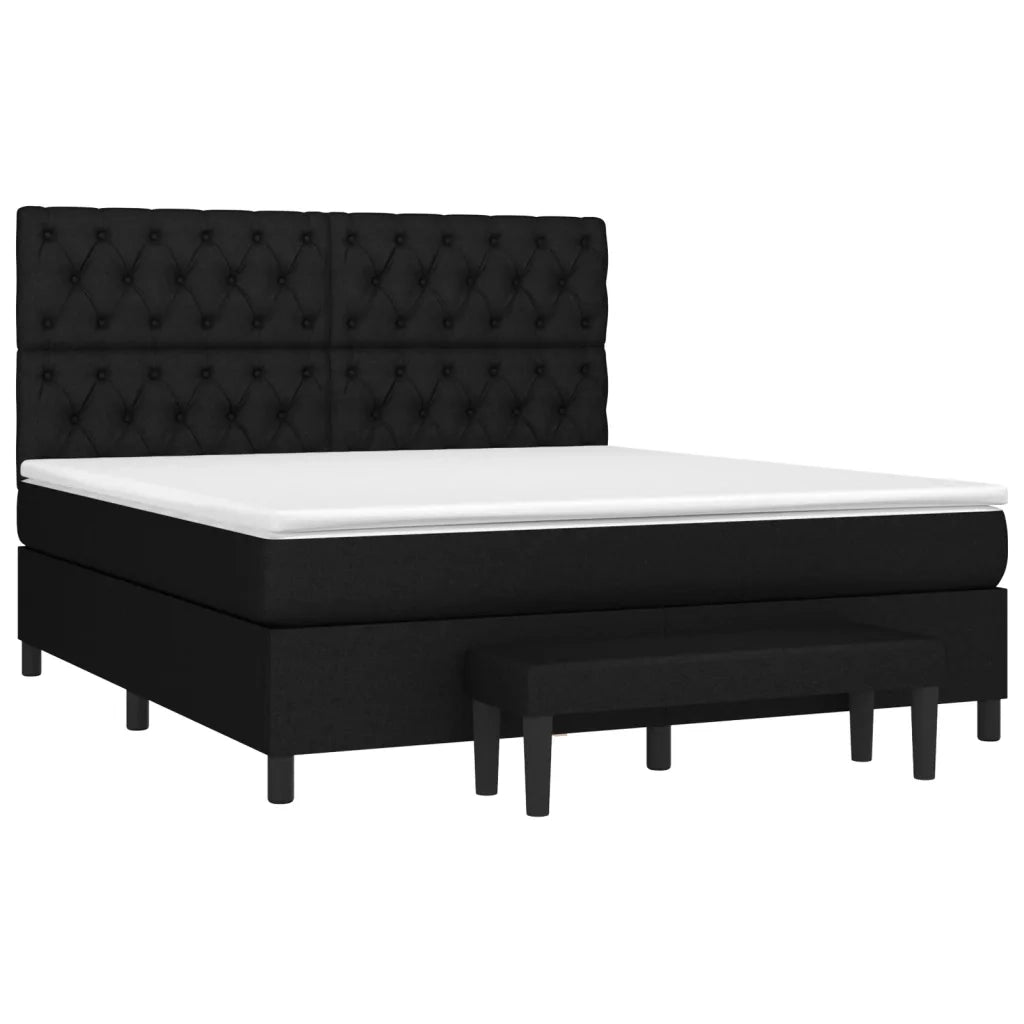Giroletto a Molle con Materasso Nero 160x200 cm in Tessuto 3136847