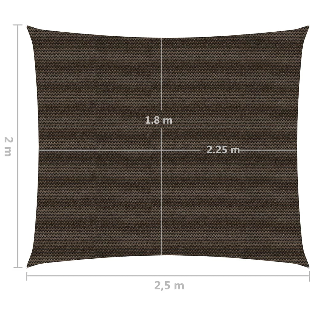 Vela ombreggiante 160 g/m² marrone 2 x 2,5 m HDPE 02_0009139