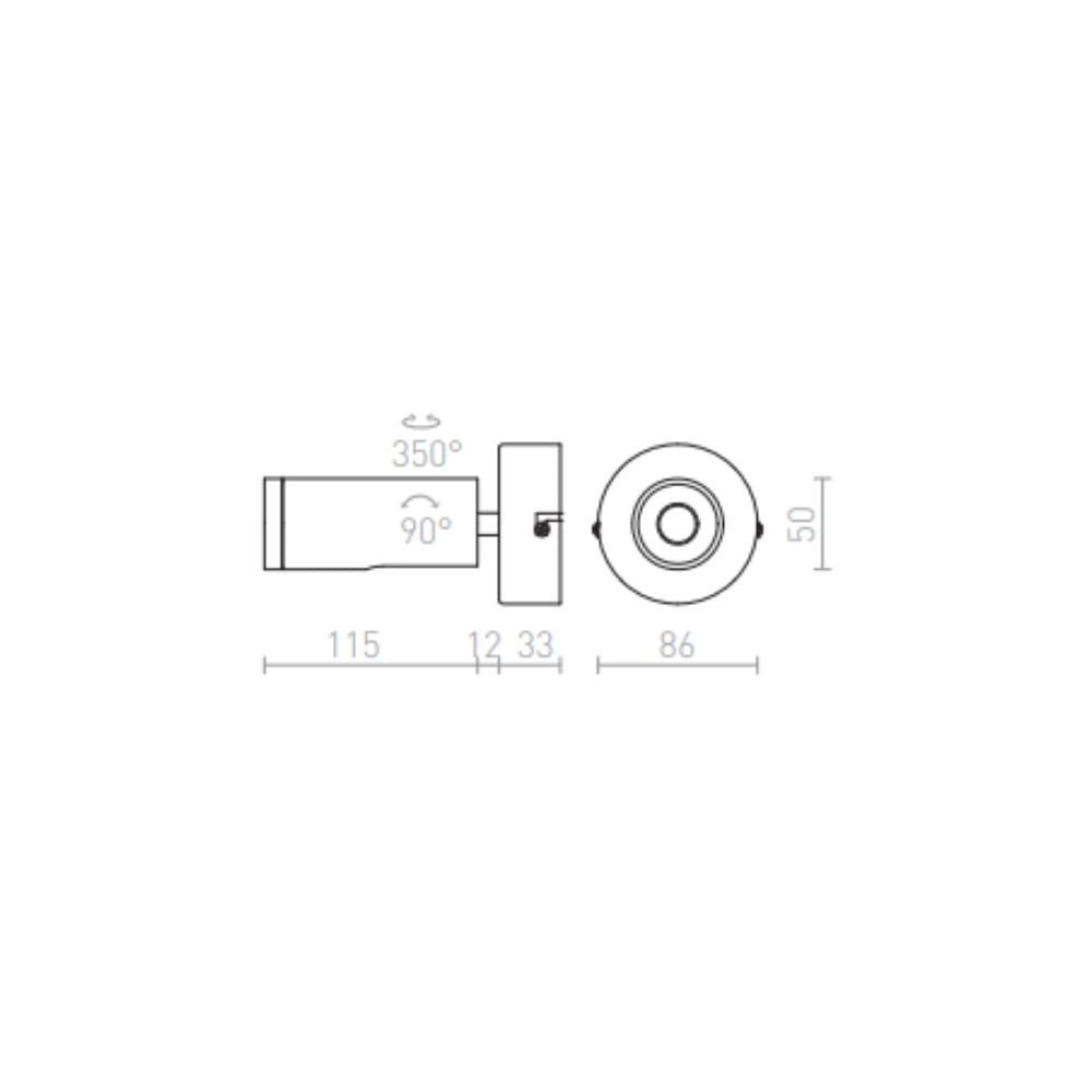 Faretto BOGARD I da parete  nichel opaco 230V LED 5W 40°  3000K