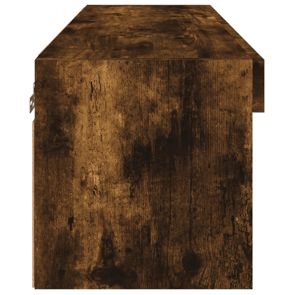 Mobile TV | Armadietto TV | Mobile Porta TV con Luci LED Rovere Fumo 80x30x30 cm