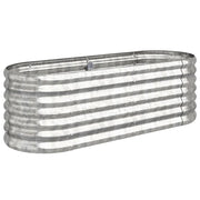 Fioriere | Cassetta per fiori | Letto Giardino Acciaio Zincato 114x40x36cm Argento