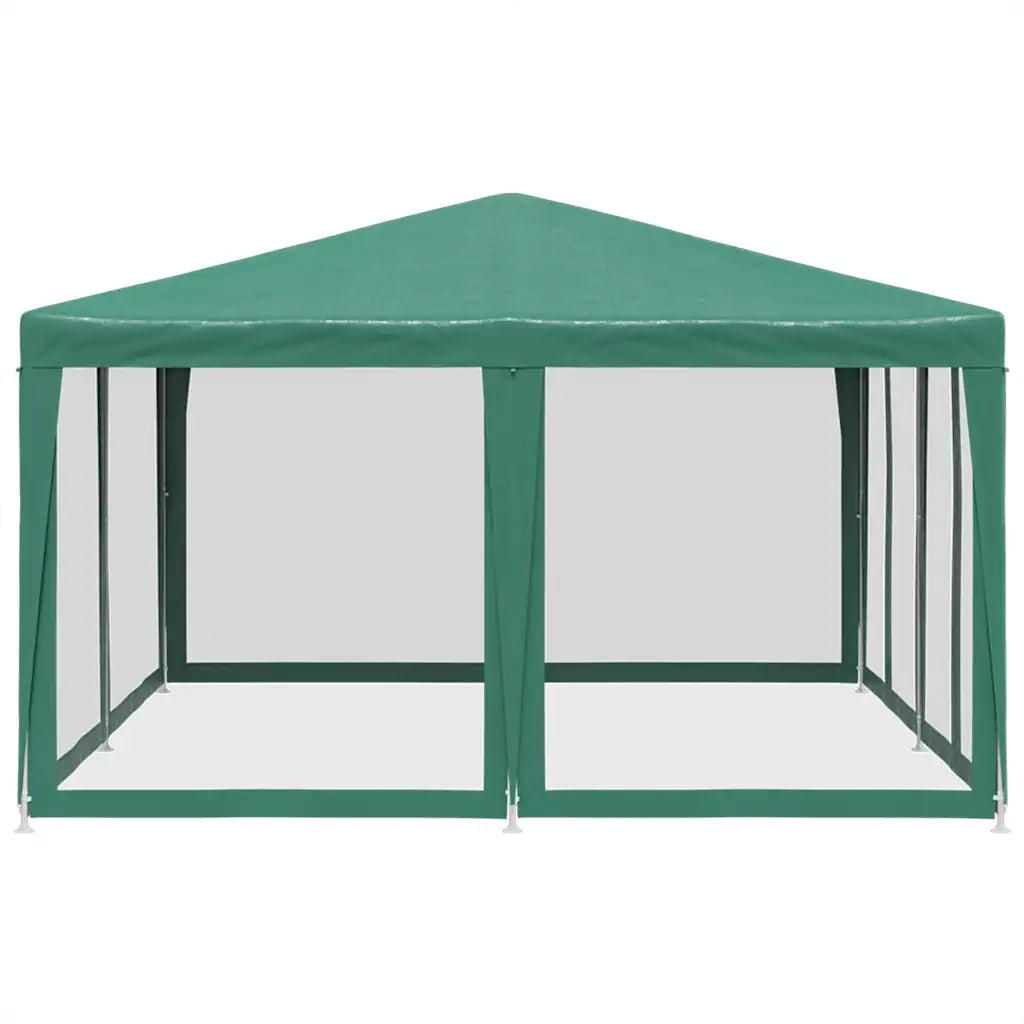 Tenda per Feste con 8 Pareti Laterali in Rete Verde 4x4 m HDPE
