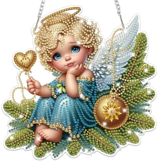 Decorazione per finestra a pittura con diamanti, 5D, doppia faccia, per adulti e bambini, set di artigianato, creativo, ornamento appeso, corona, deur, finestra, muro, ingresso