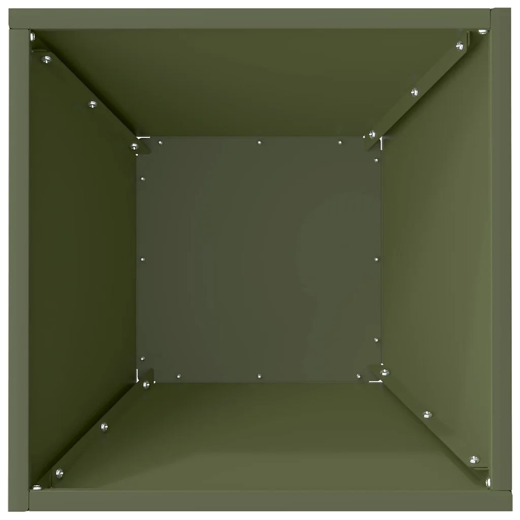 Vaso da giardino-Fioriera Esterno-Contenitore per Piante Verde oliva 35 x 35 x 15 cm
