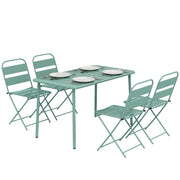 Set Giardino 5 Pezzi Tavolo Pranzo Sedie Pieghevoli ¨C zephmum ¨C Verde Legno