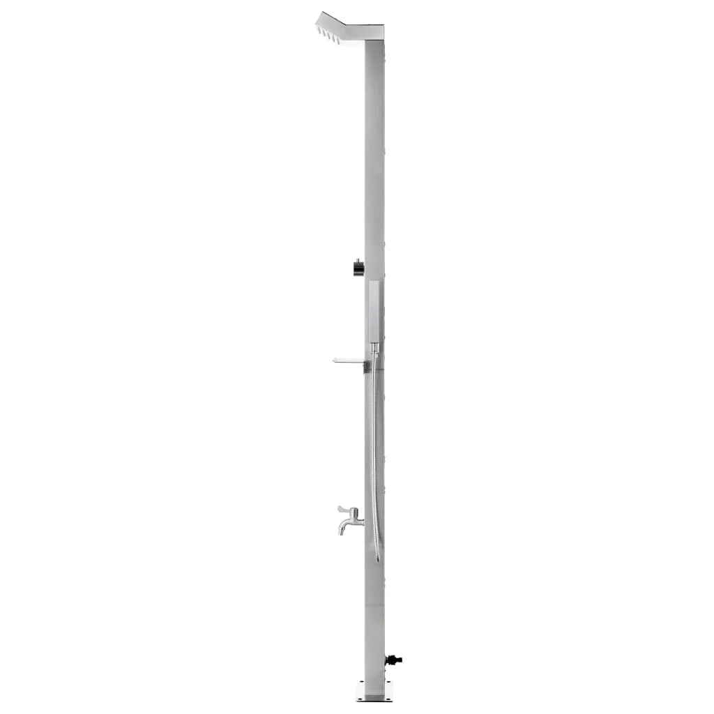 Doccia da giardino con base 225 cm acciaio inox marrone 02_0042054