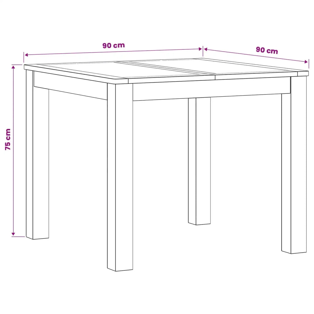 Tavolo da pranzo 90 x 90 x 75 cm Legno di Quercia Massello 42039176