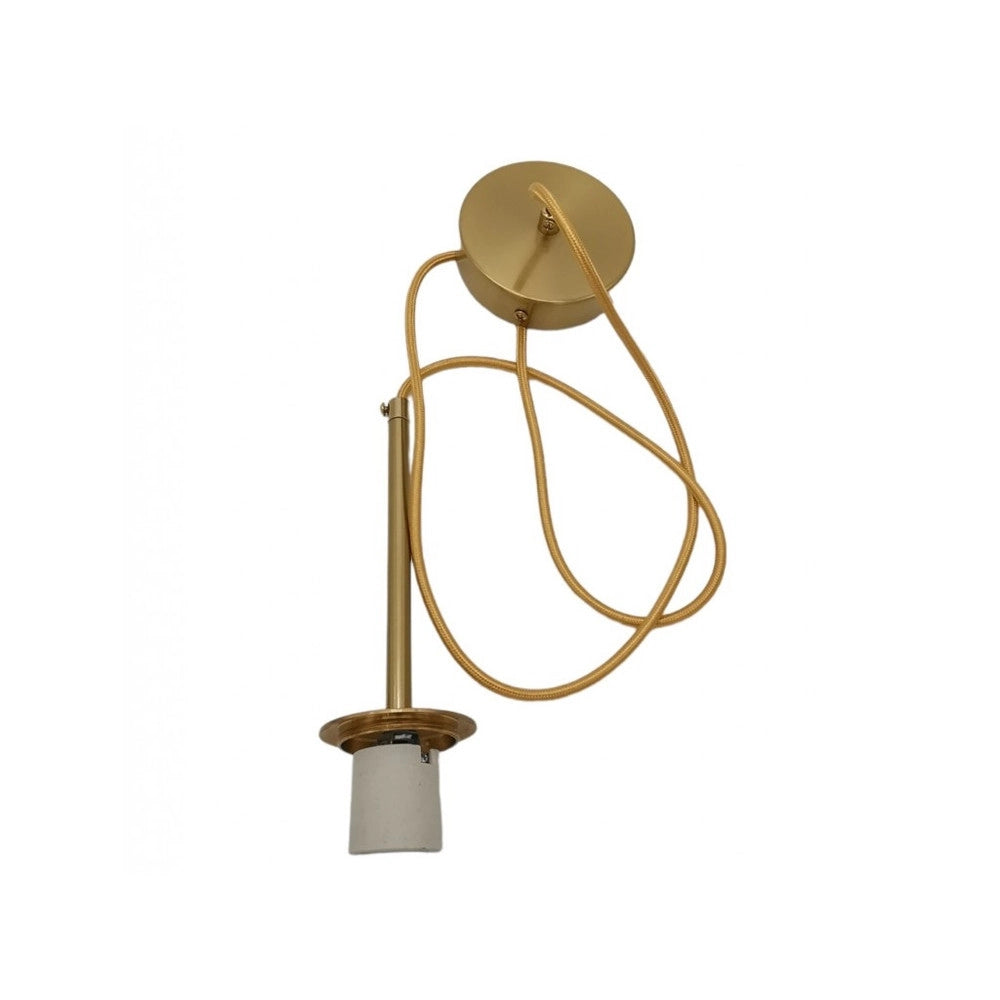 Trade Shop - Lampadario A Sospensione Oro Con Sfera Vetro Bianco Attacco E27 Moderno Minimal 33504 -