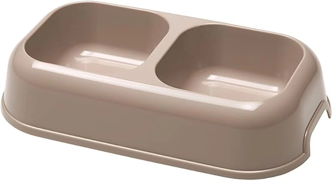 Ciotola doppia per cani e gatti in plastica riciclata 1,2 litri bordo antiscivolo e maniglie laterali colori assortiti Ferplast
