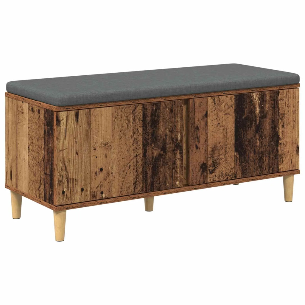 Panca per ingresso con cuscino-Sgabello-Panca da Corridoio Legno vecchio 60 x 38 x 46 cm 656267