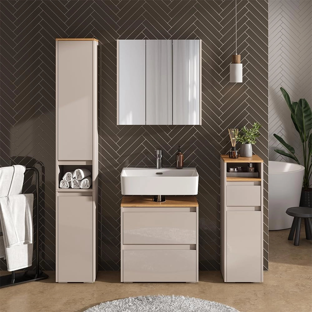 Set di mobili da bagno Majest, Cashmere/Artigianale, 3 parti