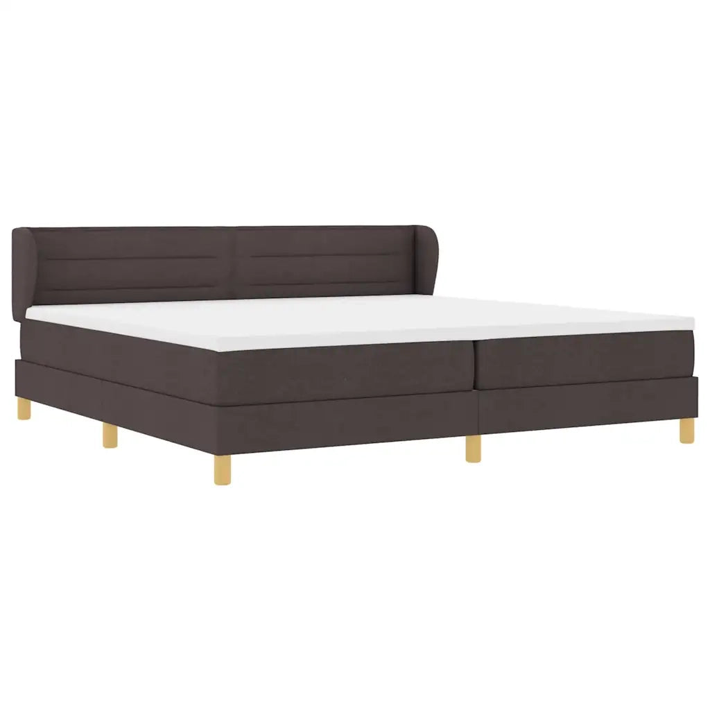 Letto a molle con materasso Marrone Scuro 200 x 200 cm Tessuto 3340174