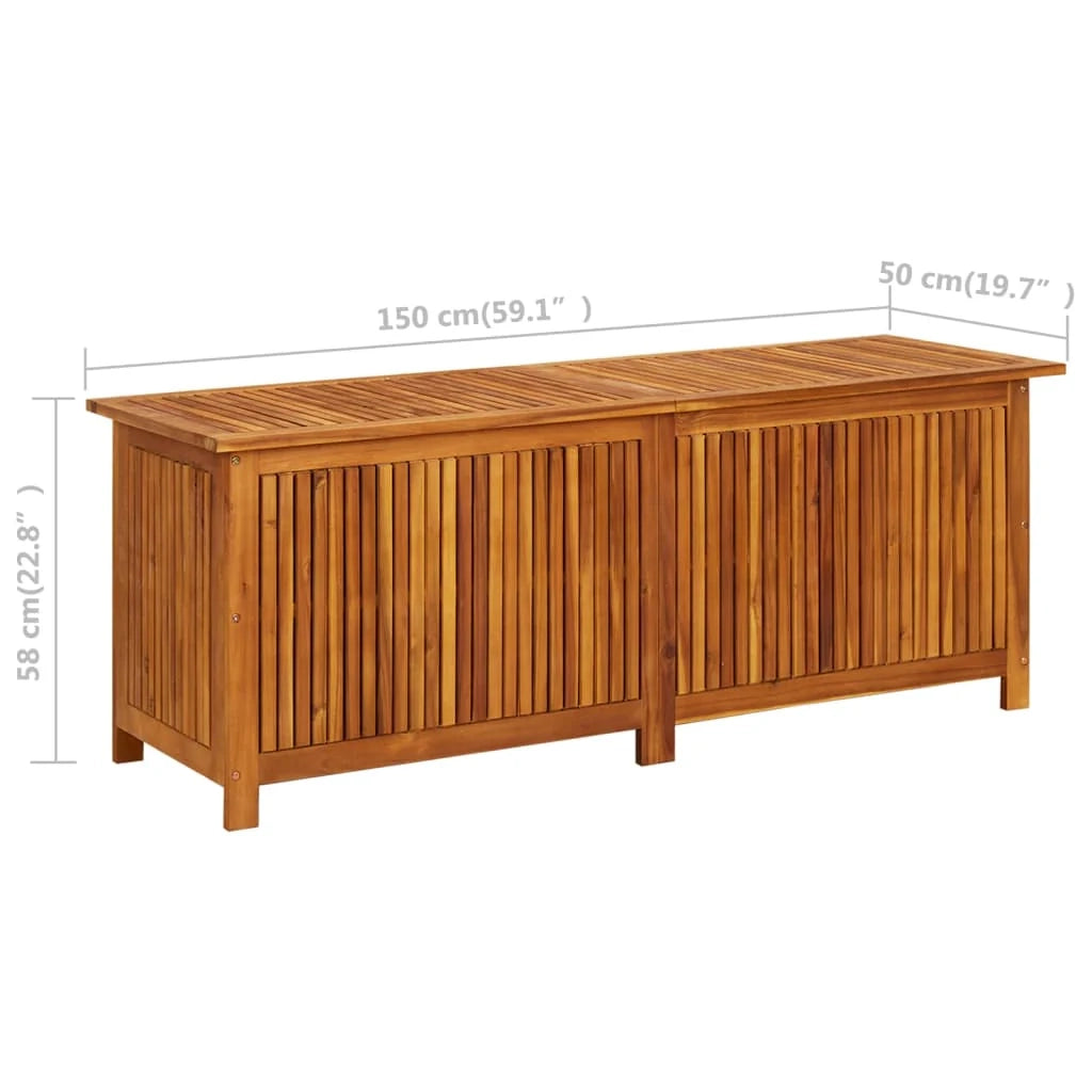 Cassapanca da giardino/box 150 x 50 x 58 cm legno massello di acacia 02_0013011