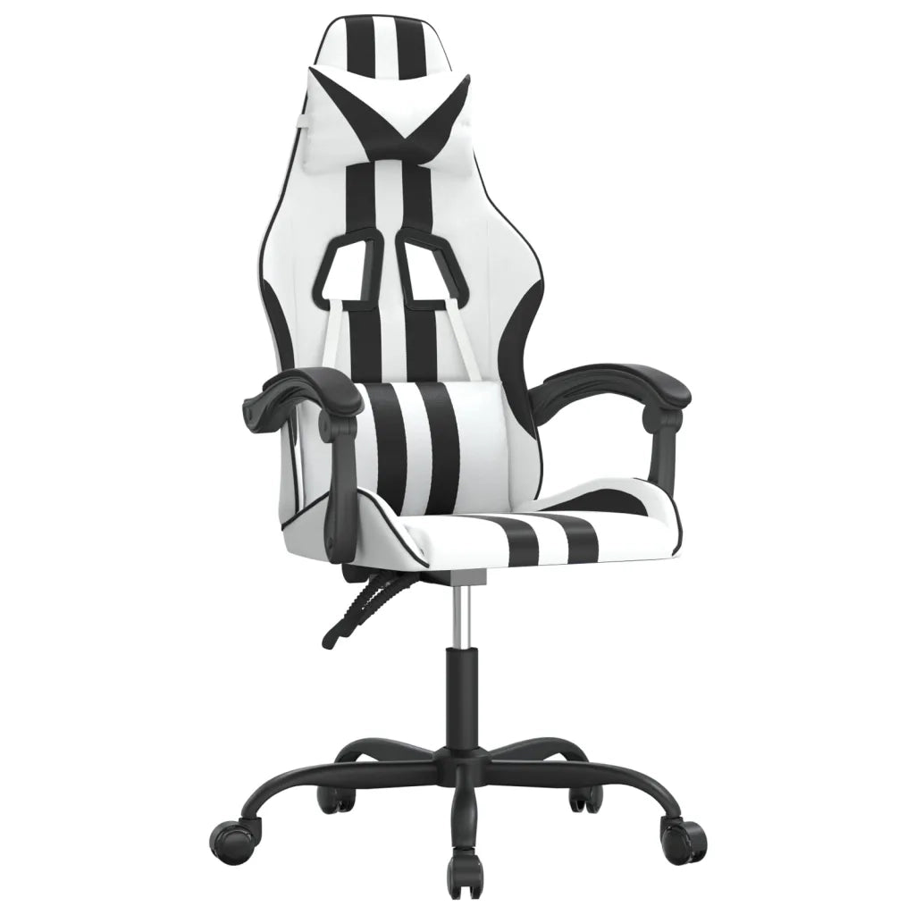 vidaXL Sedia da Gaming Bianco e Nero in Similpelle