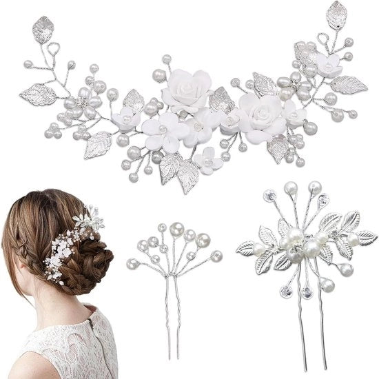 Set di Accessori per Capelli da Sposa – Diadema a Tre Parti – Progetto Flessibile per Matrimoni e Feste