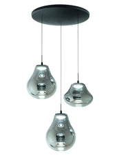 Lampada a Sospensione Deva Ø500mm 42W LED 4530lm CCT 2700K/3000K/4000K Dimmerabile Struttura Metallo e Vetro Borosilicato Fumé - Deva