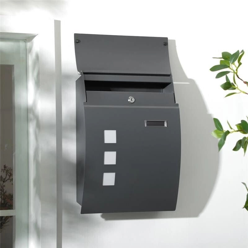 CASSETTA POSTALE RICURVA IN ACCIAIO ZINCATO 45X10X32 CM GRIGIO