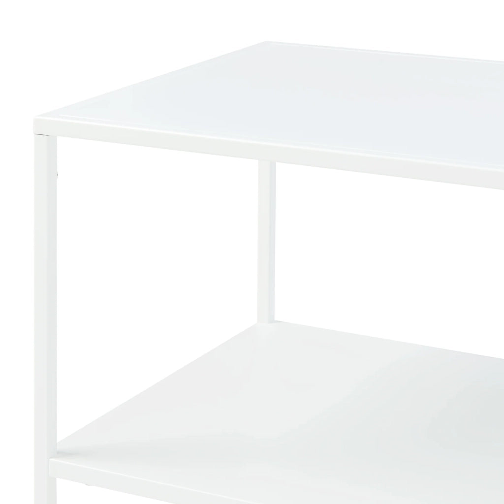 Tavolino/consolle/tavolino laterale per soggiorno acciaio 102 x 43 x 46 cm bianco opaco 03_0010780