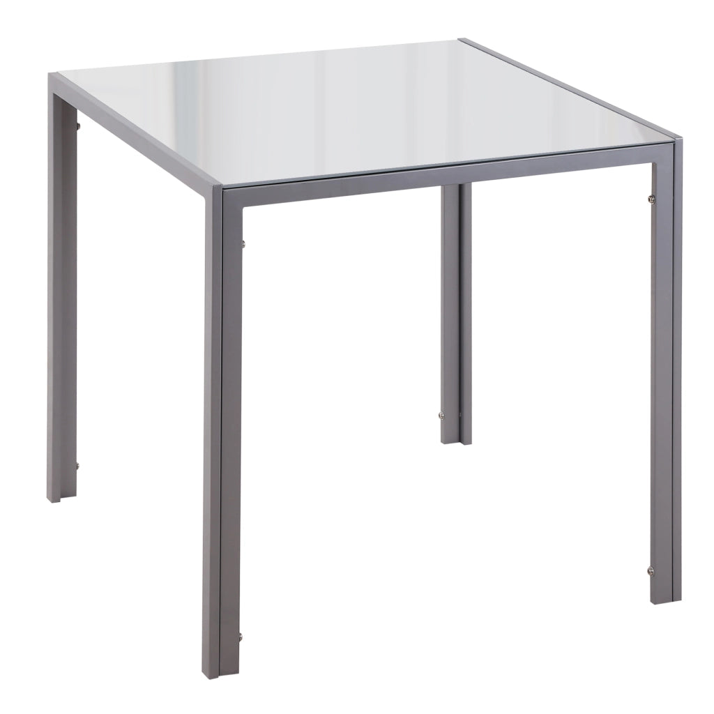 TAVOLO da pranzo quadrato 75x75x75 cm in vetro grigio per 4 persone
