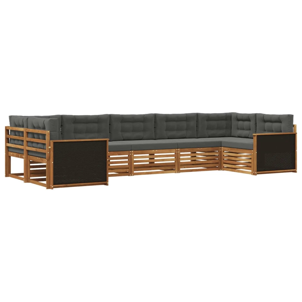Set di divani da esterno 7 pz Naturale e Antracite 3383795