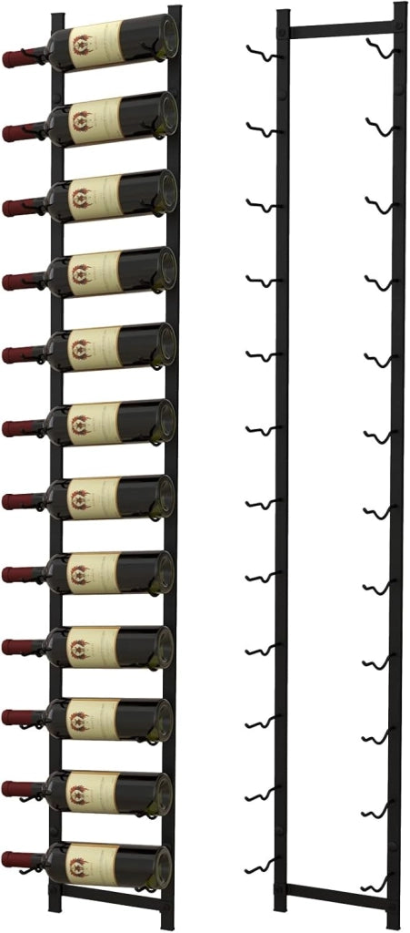 Portabottiglie Vino da Parete, Cantinetta Vino da Parete, Porta Bottiglie di Vino da Parete in Metallo per Cucina, Sala da Pranzo, Cantina, Bar, per 12 Bottiglie