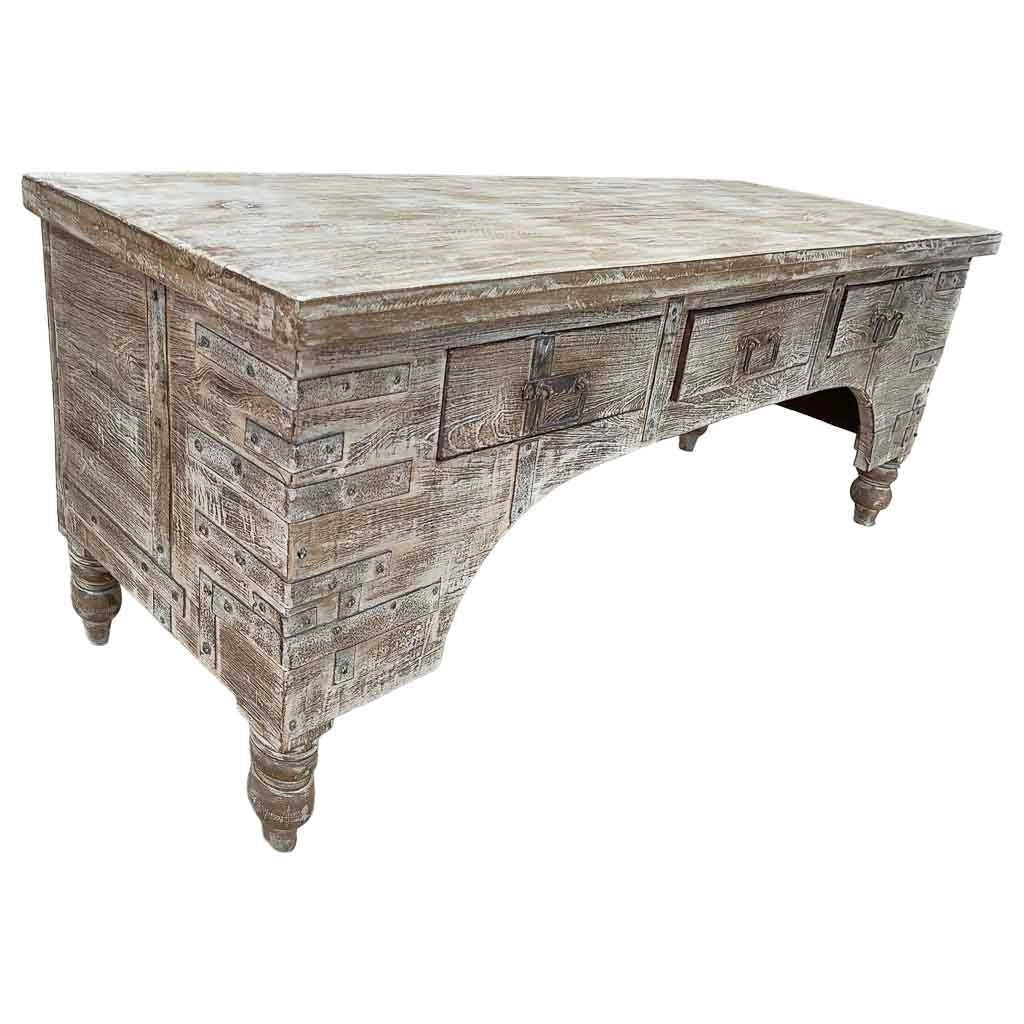 Mobile basso artigianale in legno 165-175x45x57h cm