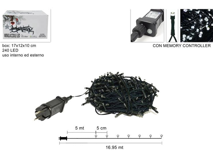 Luci per Albero di Natale Minilucciole da Esterno 240 Led Bianchi