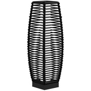 Lampada Solare da Giardino con Pannello di Ricarica 20x20x68 cm in Acciaio e Rattan Nero