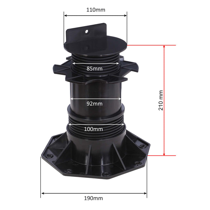Set 40 supporti per pavimenti galleggianti Altezza regolabile 140-210mm Max 2700 kg Piedini per decking