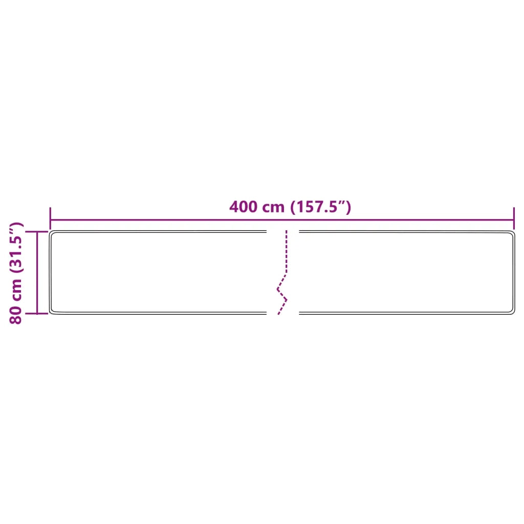 Runner Tappeto MARSA Crema 80 x 400 cm Poliestere e PVC 42023058