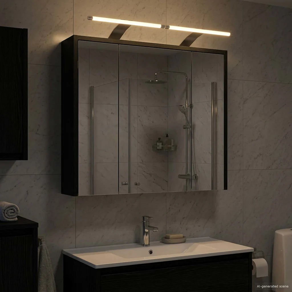 Mobiletto per specchio da bagno Rovere Nero 63,5 x 16 x 62,5 cm