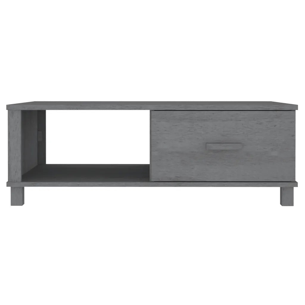 Tavolino Grigio Scuro 100x55x35 cm in Legno Massello di Pino