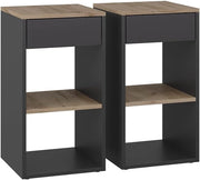 Comodino Dany, Antracite, Set di 2