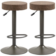 Sgabelli da Bar Girevoli Set 2 Pezzi con Poggiapiedi ¨C Zephmum ¨C Marrone 35x36x64-85cm
